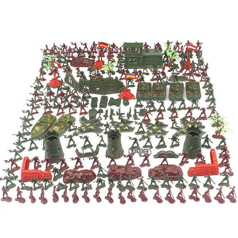 

290Pcs/Set 4Cm Simulation Soldiers Figurine Sand Table Accessories, Mini Static Soldiers Action Figures Model Toys