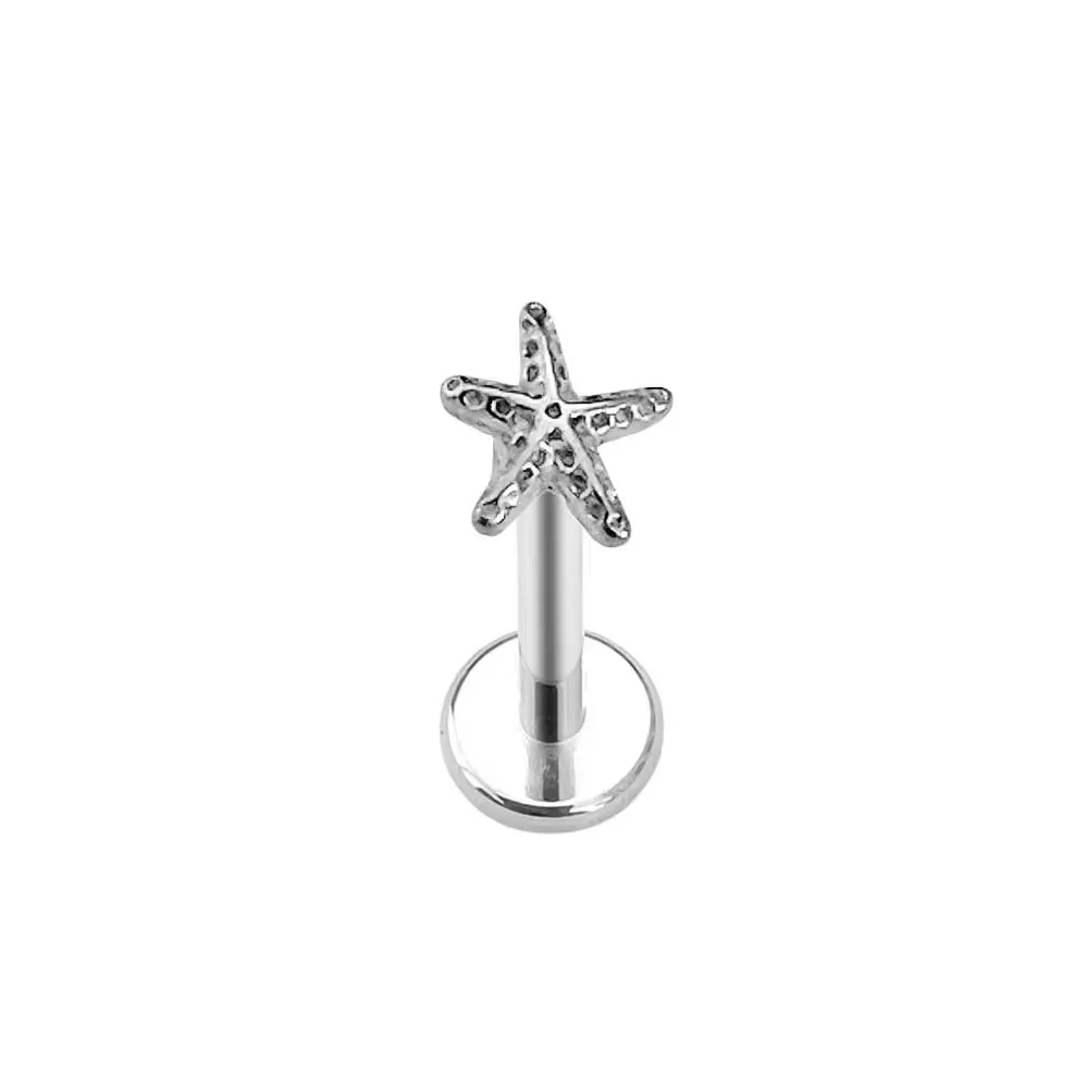 Titanium Flower Heart Star Drop Threadless Piercing