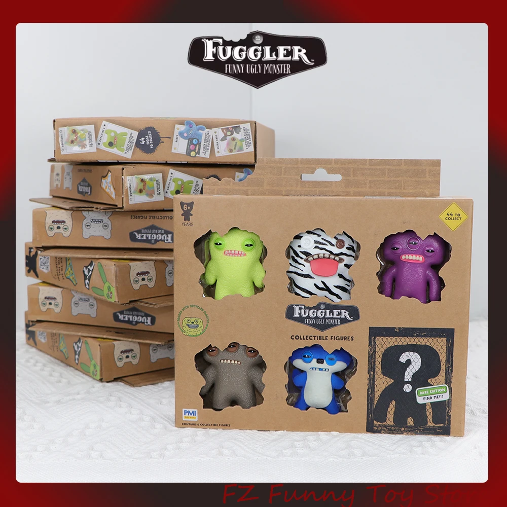 6 unids/set FUGGLER modelos de monstruos feos juego de juguetes Fuggler dientes divertidos monstruos figura juguetes sorpresa caja ciega con 1 pieza estilo aleatorio