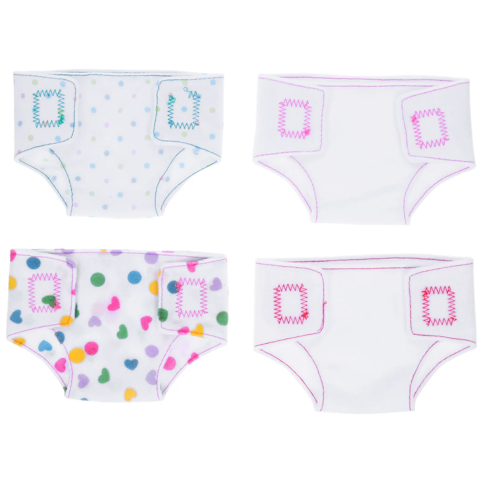 

4pcs Diapers 18 Inch Compatible Cloth Nappies Baby Accessories Reusable Baby Accessories Fabric Diapers For Play