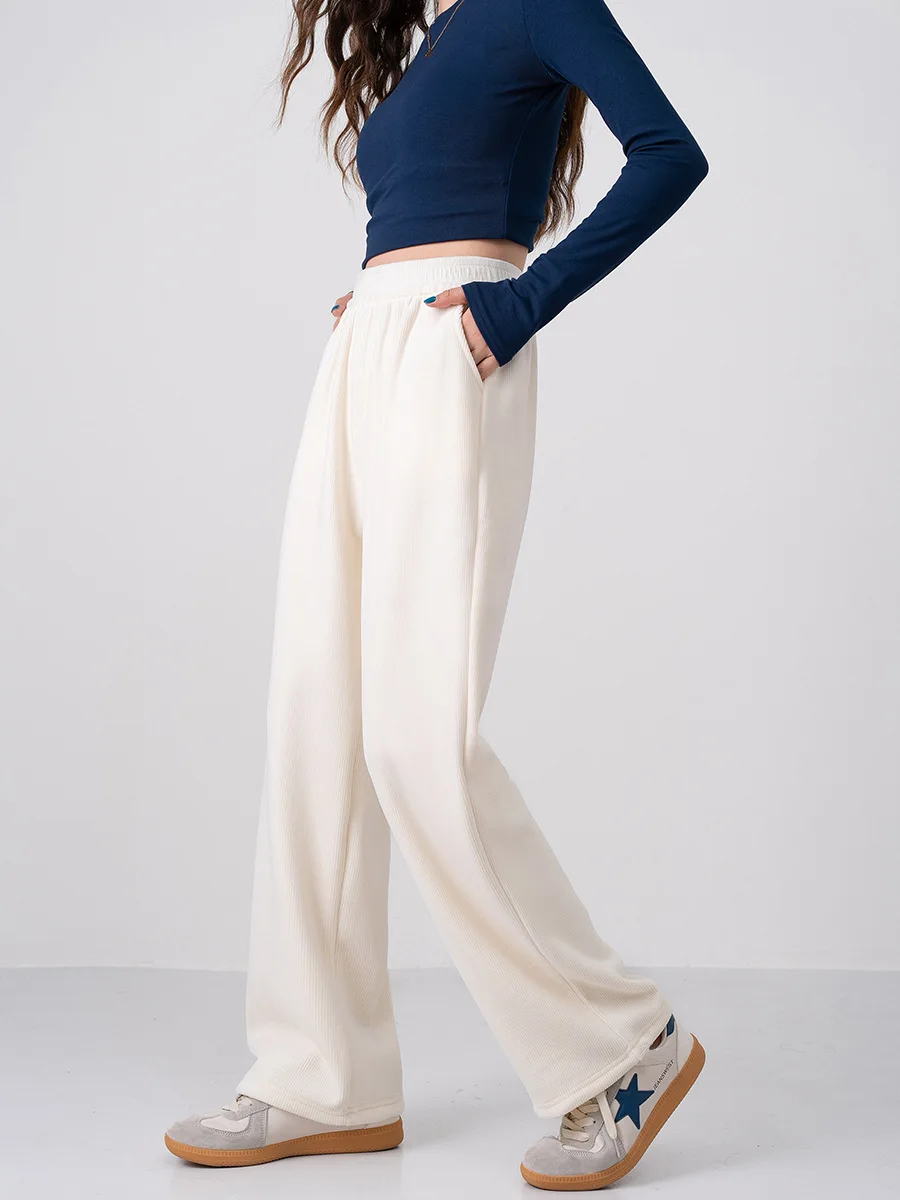 

Широкие брюки в стиле бохо, женские весенние веселые утягивающие светские ленты, пояс, шифон, блестки, модальный подарок, пояс, складки, 2025