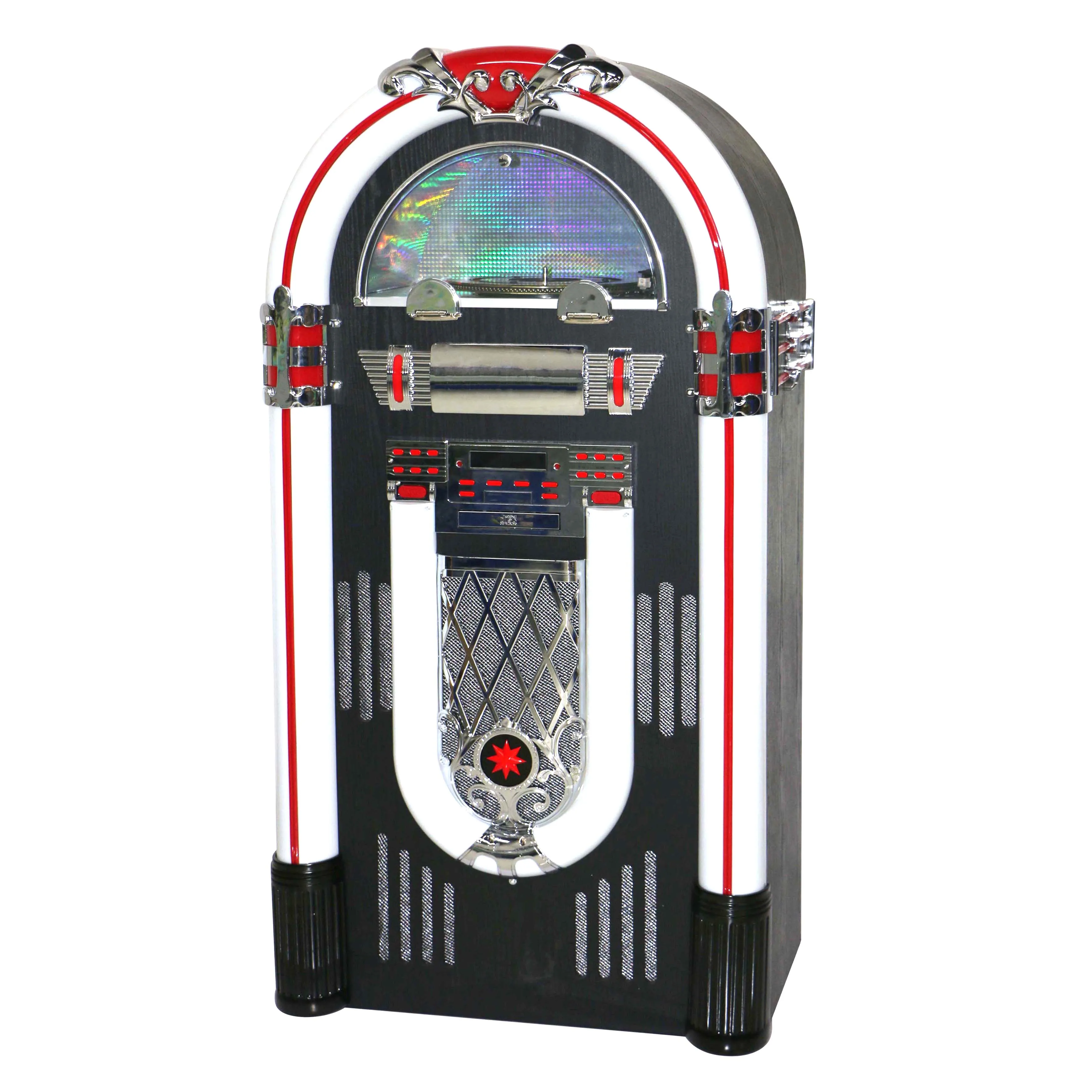 Multiple Function LP Vinyl Phonograph MP3 CD Player Colorful Lights Music Combo Retro Jukebox
