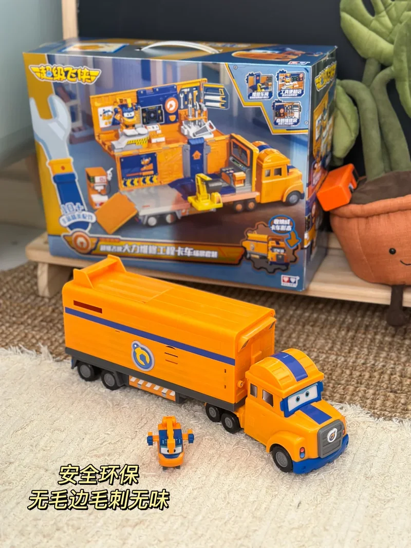 AULDEY Super Wings Toys Marty Repair Construction Truck Transform Playset Dizzy Ice Cream Car Dual Form Robot Set Holiday Gifts
