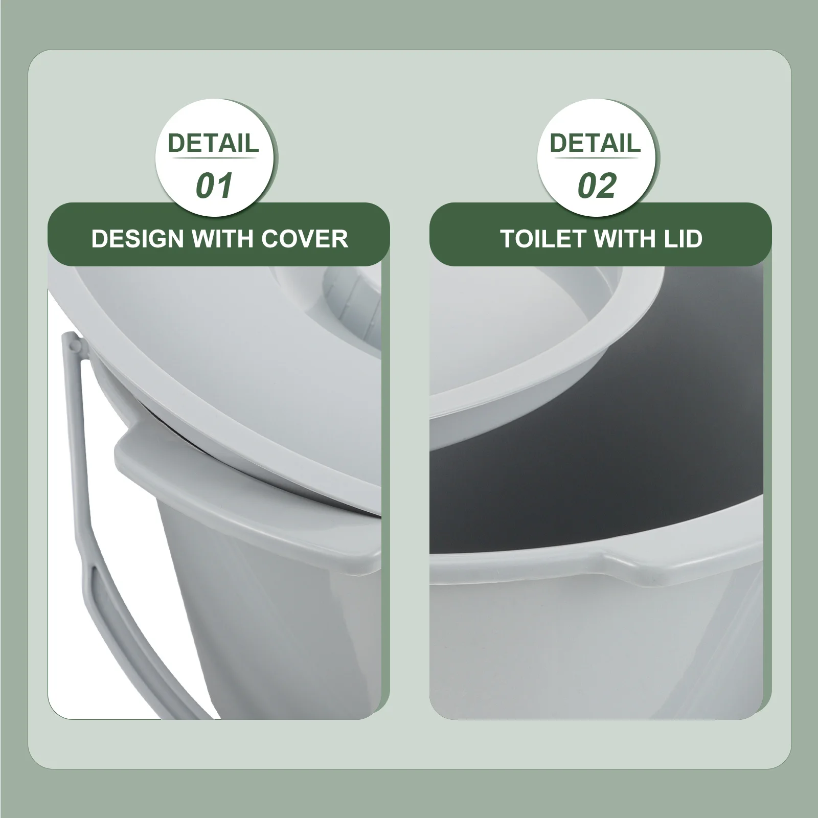 

Elderly Chamber Pot Thickened Plastic Spittoon Portable Night Urinal Handle Design Stable Durable Bedside Urinal Toilet