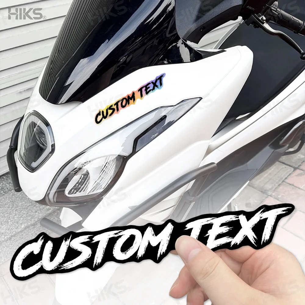 1 Stück Motorrad-Aufkleber mit Individuellem Text, Personalisierte Pinselschrift, Wasserfeste Vinyl-Aufkleber für Kraftstofftank, Verkleidung, Roller, DIY-Helm