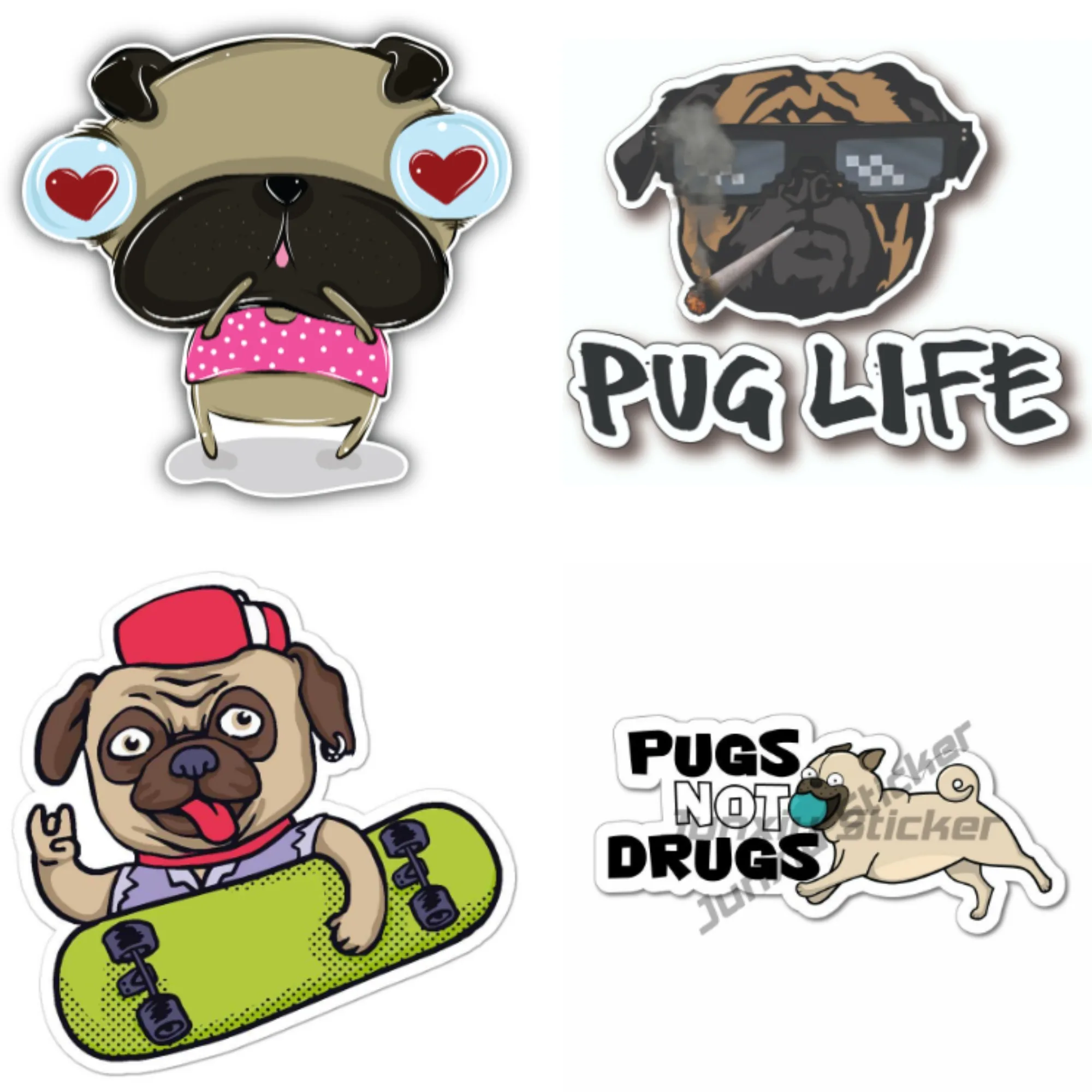 

Pugs Not Drugs Dog Pug Cute Fetch Pet Car Sticker Decal