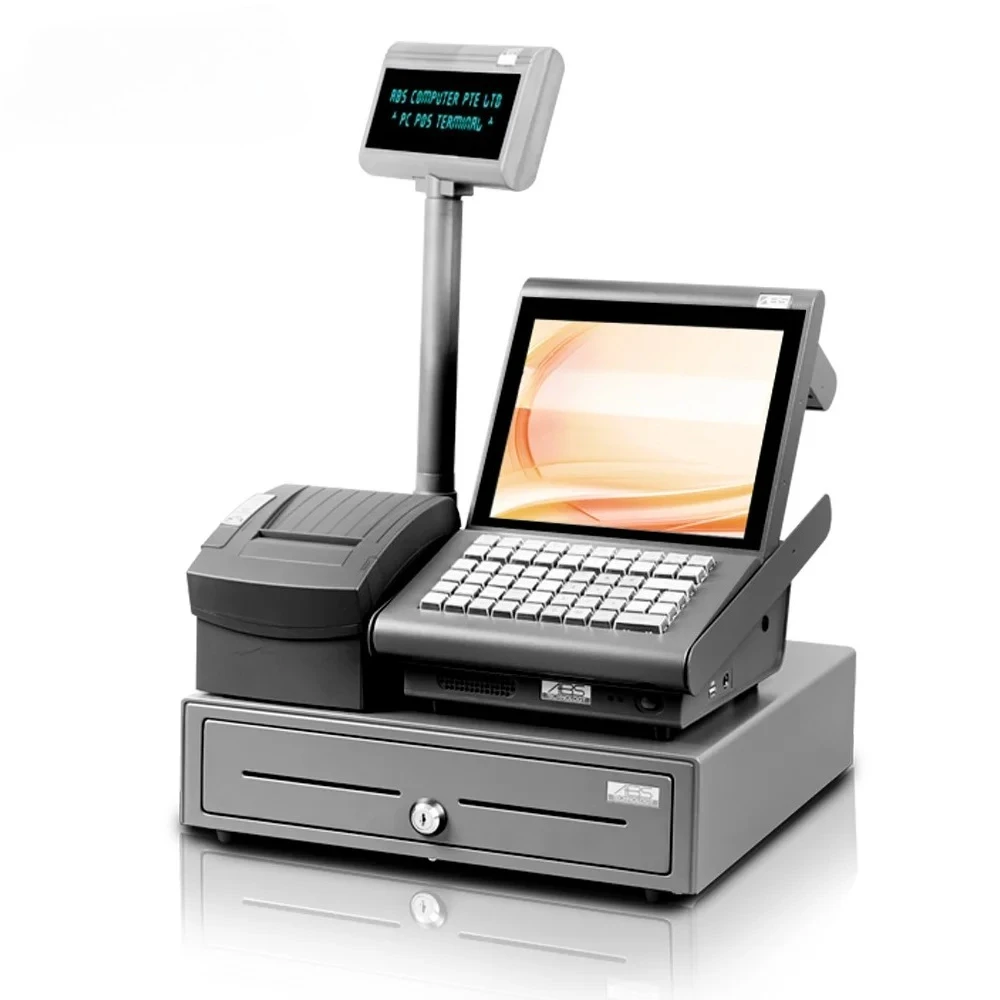 Metal Body Simple Cash Register Cloud Based  Pos System for Restaurant Order Integrated Network Interface and Keyboard