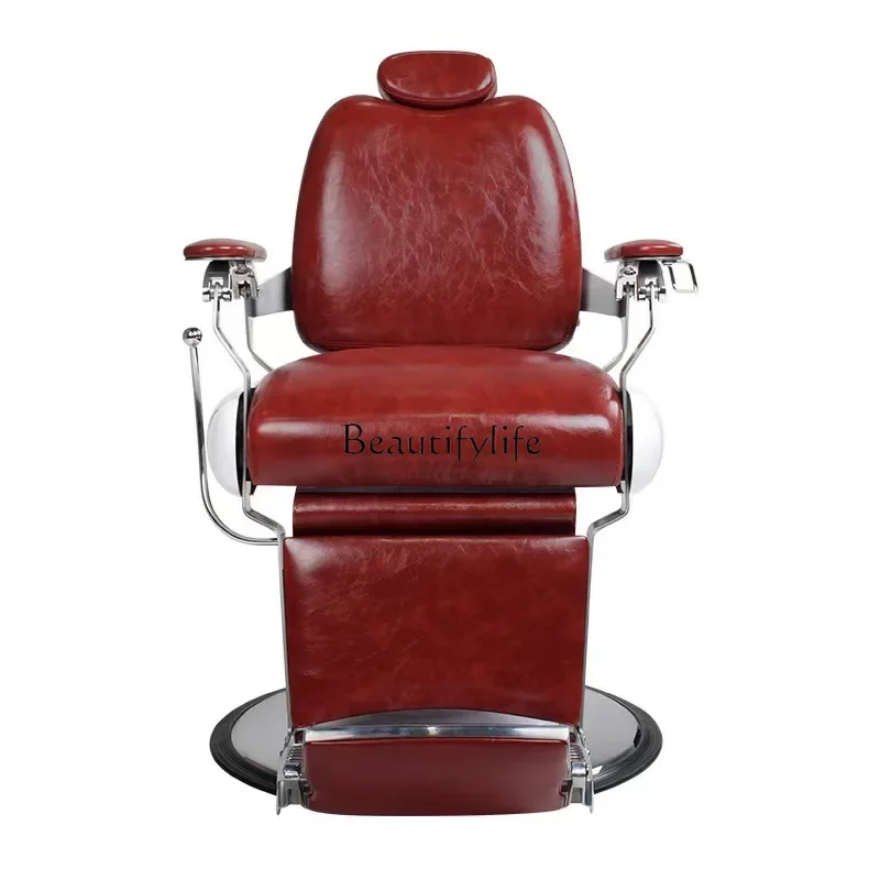 

Fold down barbershop chair retro haircut shaving chair