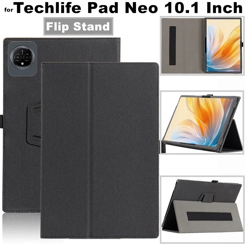 for TechLife Pad Neo 10.1 Inch Cover Flip Magentic Foldable Leather Stand Full Body Protective Case With Hand Holder