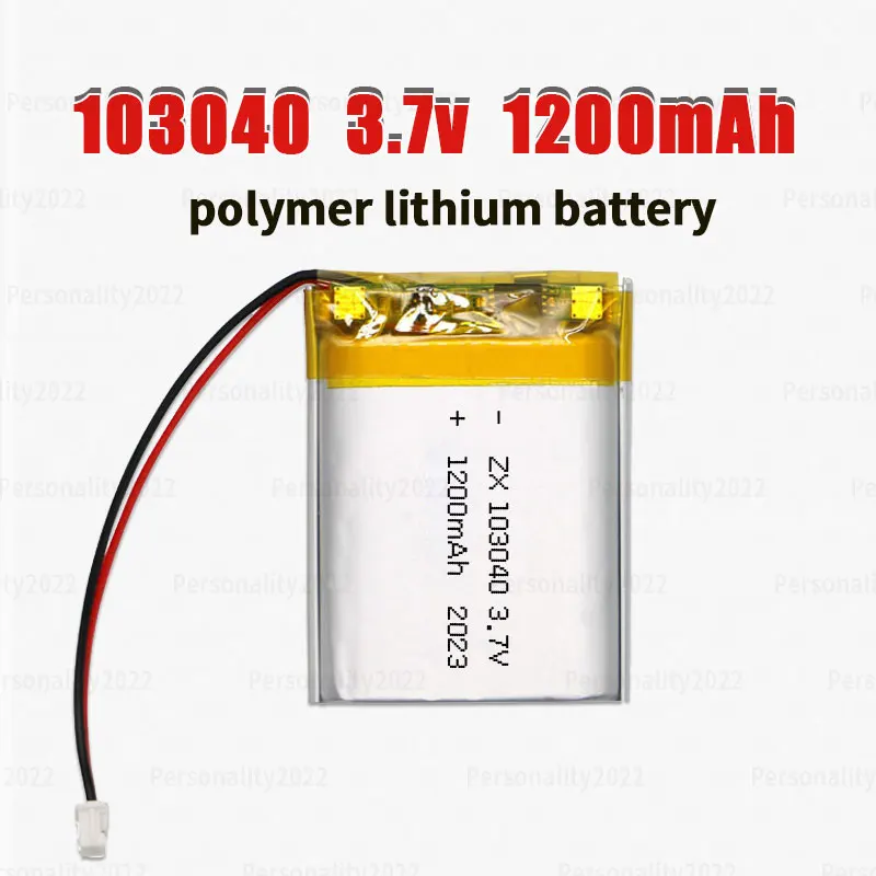 Batterie au lithium polymère pour alarme antivol, batterie articulation po 103040, 3.7V, 1200mAh, 24.com, haut-parleur chantant, supporter ficateur, modèle d'avion, jouets, cellule