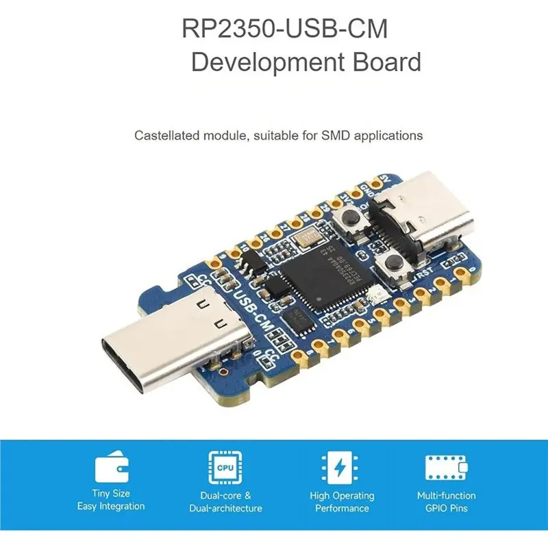 [NEW!】 RP2350 RISC-V Dual-Core 150Mhz USB C Mini Development Board With PIO-USB Type-C Male Port