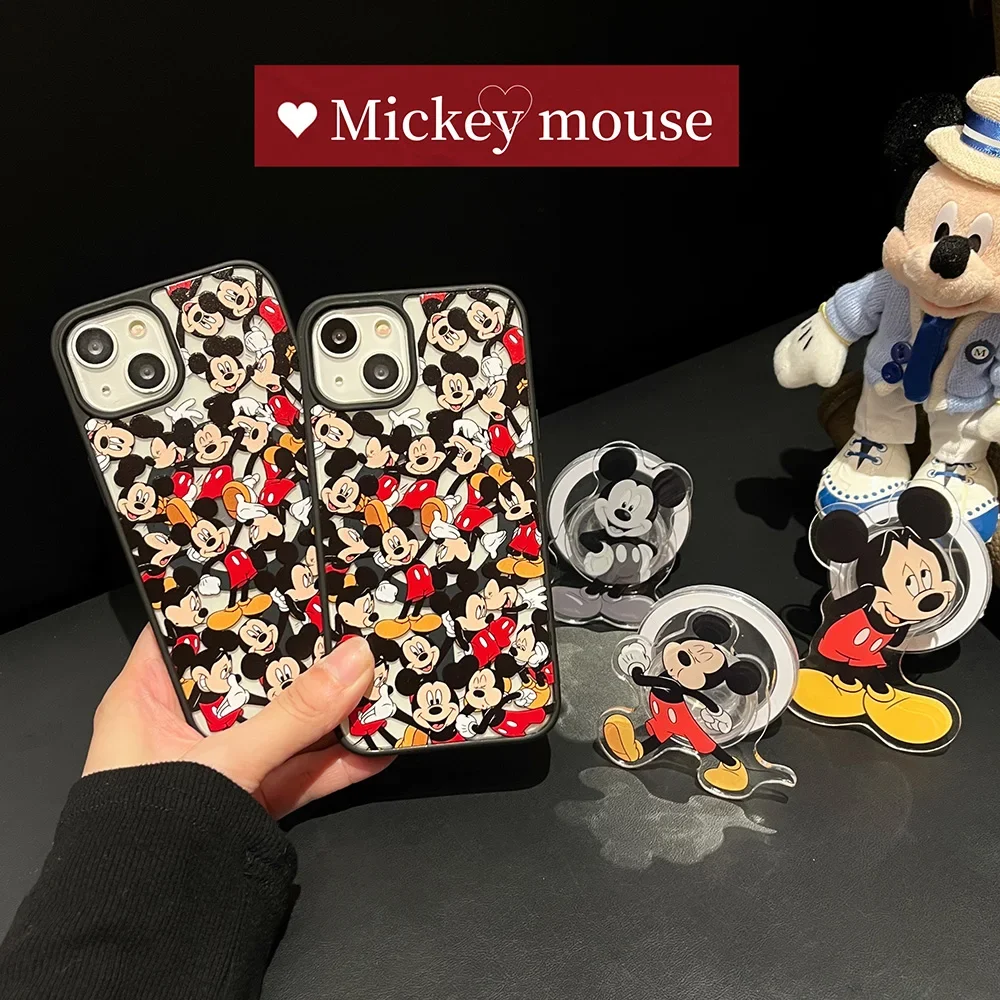 Cute Disneies Mickey for Magsafe Magnetic Phone Case for IPhone 16 15 14 13 12 11 Pro Max Plus Anti-fall Clear Back Cover