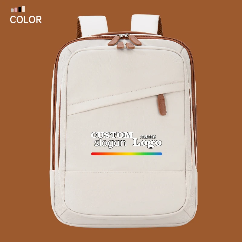 

LOGO customization Simple business student backpack, USB laptop bag, travel large-capacity backpack