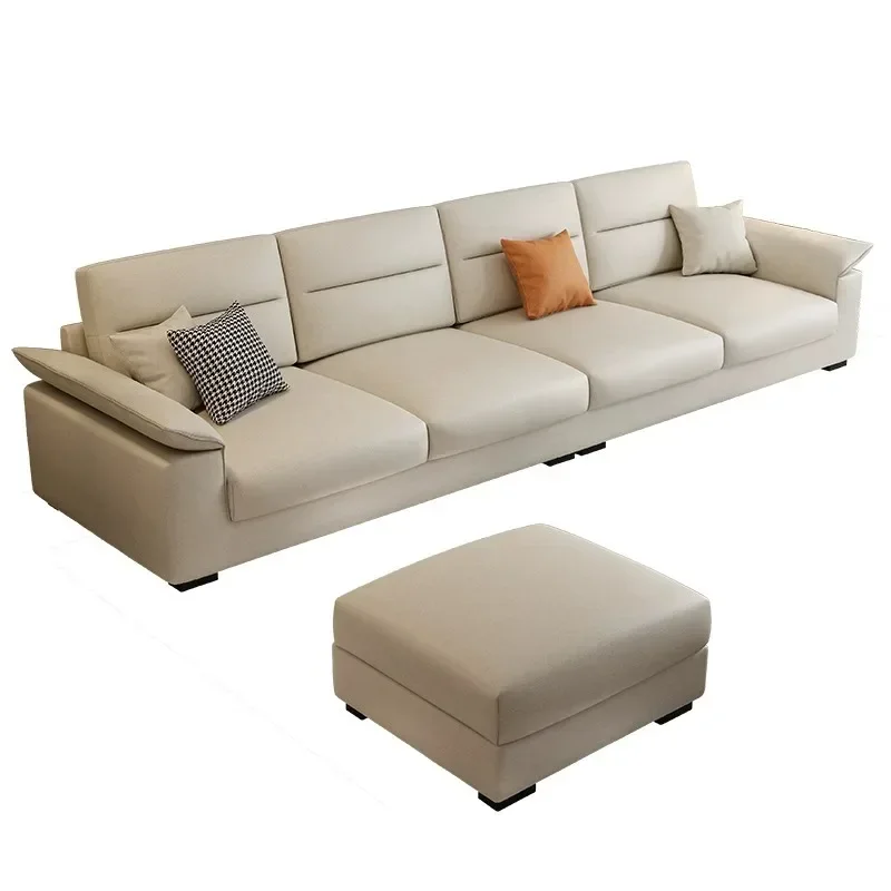 

Nordic cream style fabric sofa, small apartment, living room, technology cloth, high-quality sense of chaise combination rental
