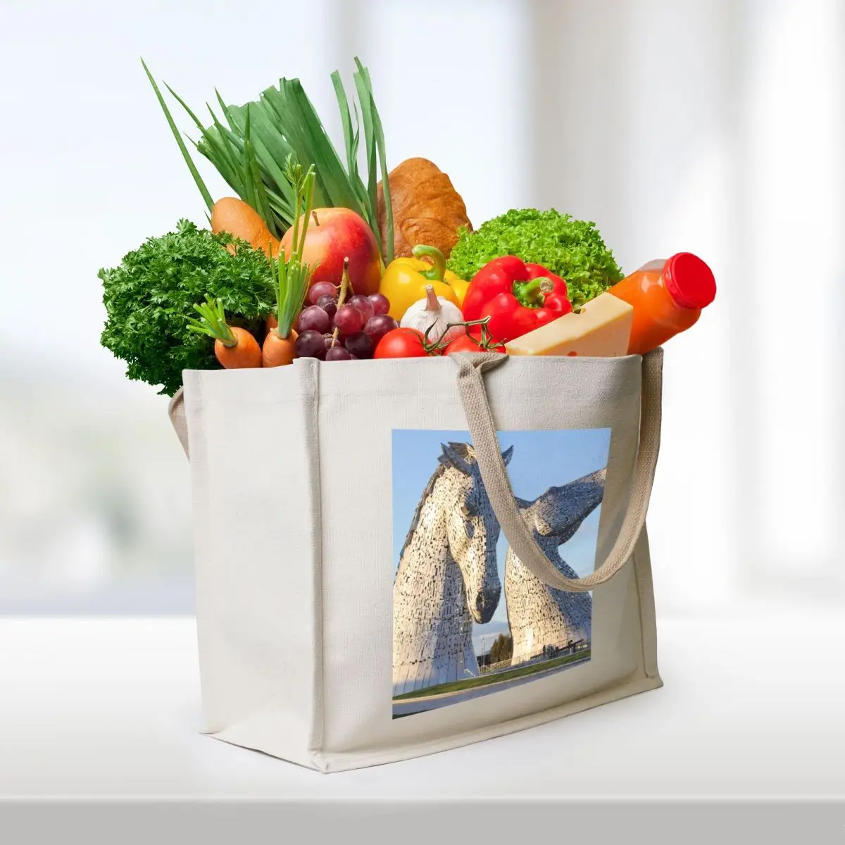 the Kelpies, Helix park, Falkirk Tote Bag Cloth bags tote bags aesthetic Gift bag