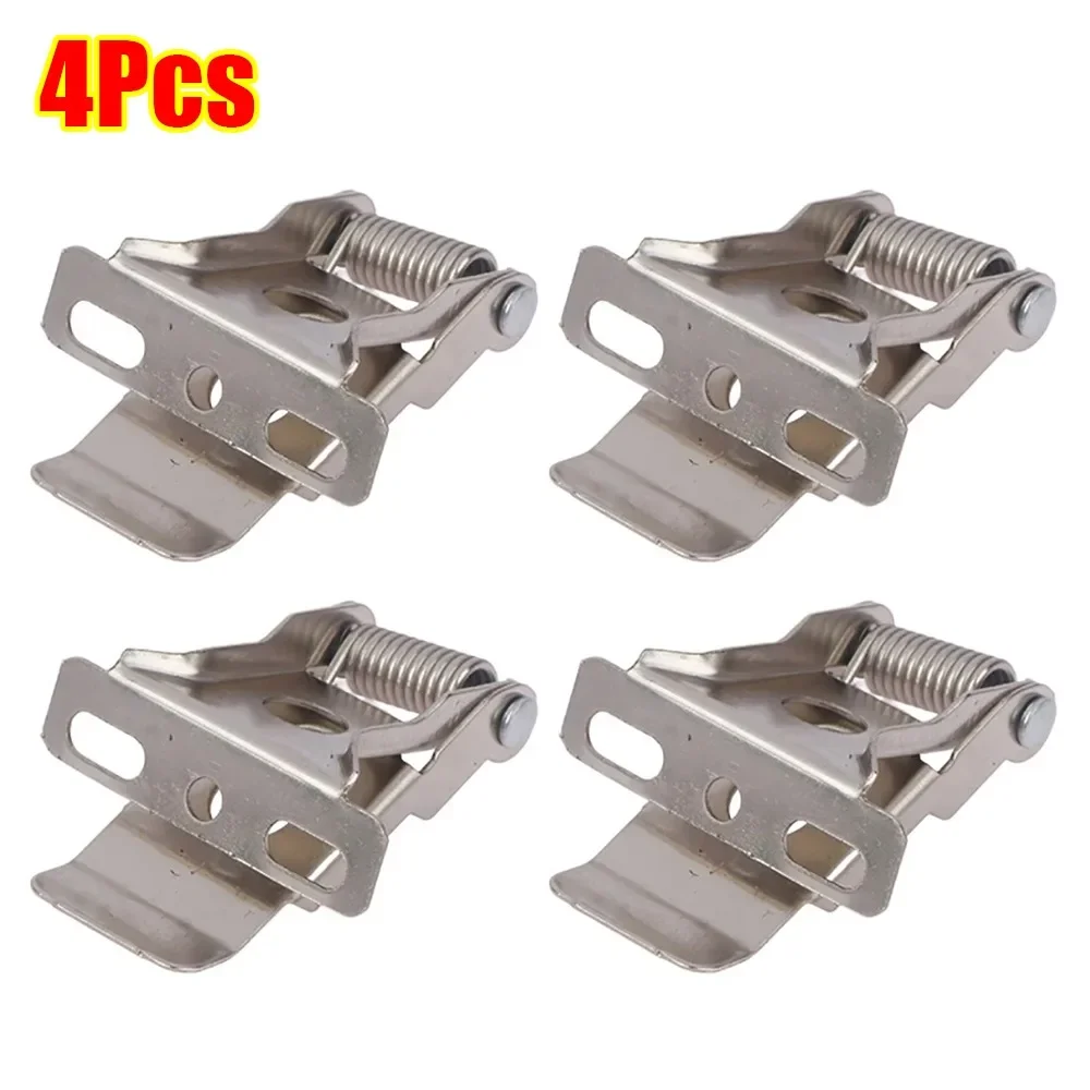 4Pcs Iron Recessed Light Clips Spring With Stand Ceiling Lights Lamp Clamp Three Holes Silver Light Mounting Spring Clips