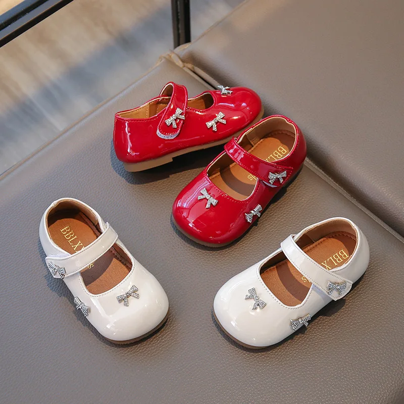 2026 Autumn New Girls Princess Shoes Comfort Anti Slip Kids Performance Leather Shoes Simple Versatile Girls Mary Jane Shoes