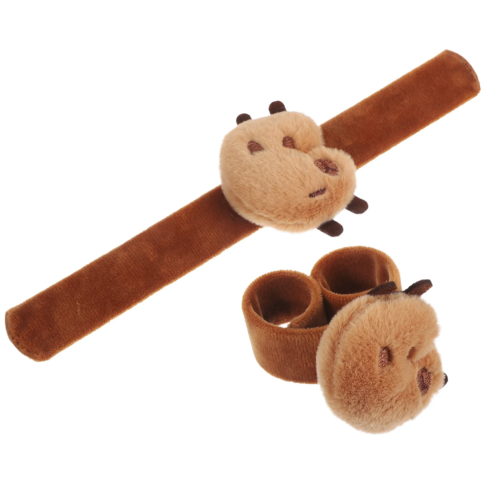 

2Pcs Animal Slap Bracelets Soft Skin Friendly Stuffed Wrist Bands Kids Party Favors School Game Prize Jungle Theme