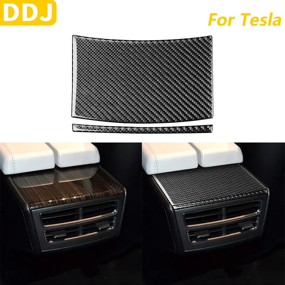 

Для Tesla Model X 2016-2020 Model S 2012-2020 Центральный подлокотник из углеродного волокна, задняя панель, декоративная бухта, автомобильные аксессуары, наклейка