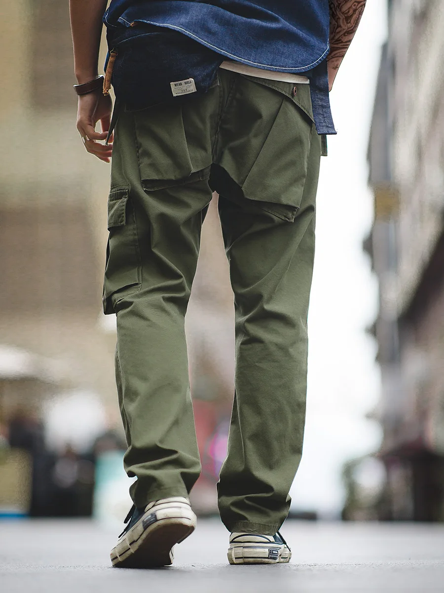 

Maden Workwear Pants Vintage W Military een Multi-ket Casual Straight Leg Men's Long Trousers Faion Urban Sle
