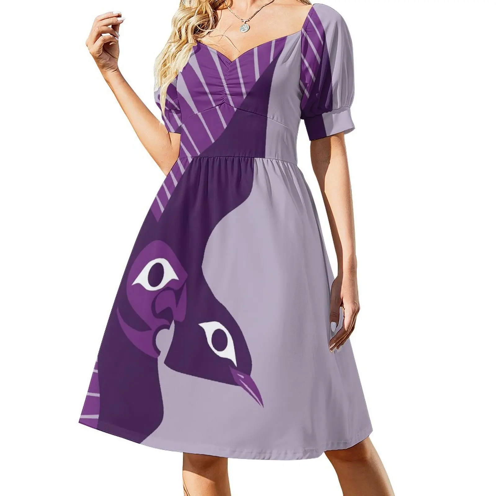 

Purple martin Short-Sleeved Dress loose summer dress summer outfits for women 2025 Prom gown purple dress