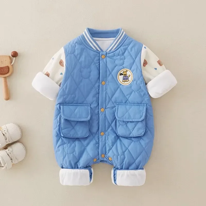 

Baby Jumpsuits for 3-6-18 Months Boy Autumn Thickened One-Pieces Rompers Quilted Outerwear Boutique Infant Baby Clothes 7-12m