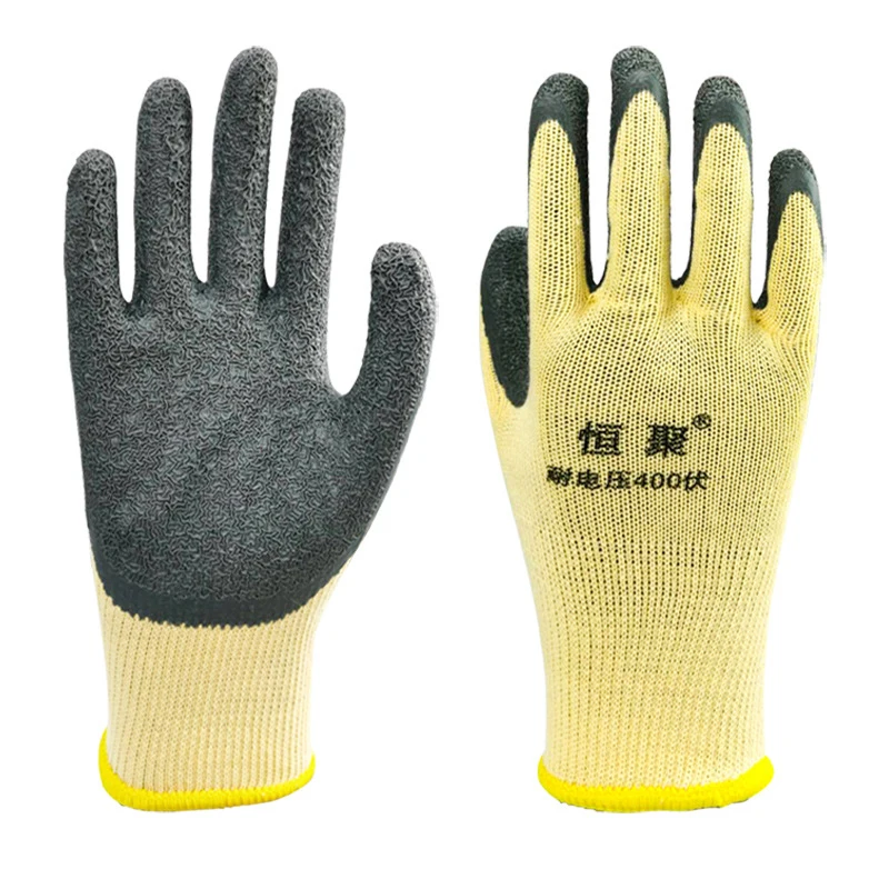 1 par de guantes aislantes de 400v, guantes de protección de seguridad antielectricidad, guantes de trabajo de electricista de goma, herramienta protectora