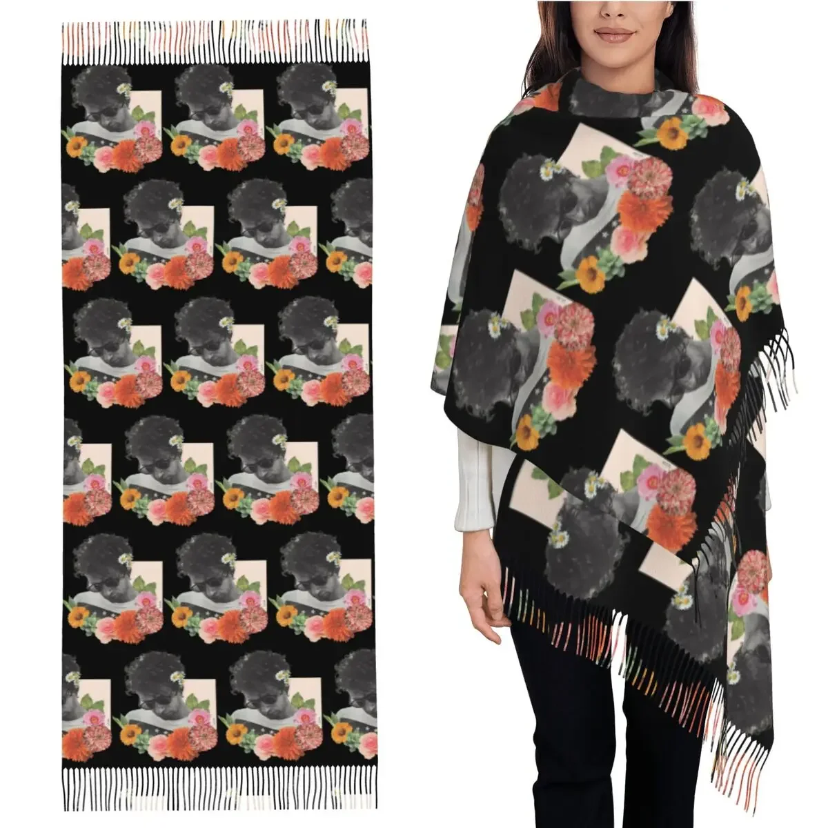 

Музыкальный шарф Gustavo Cerati, шарфы с кисточками для женщин, мягкие теплые шали и накидки, длинная осенне-зимняя шаль