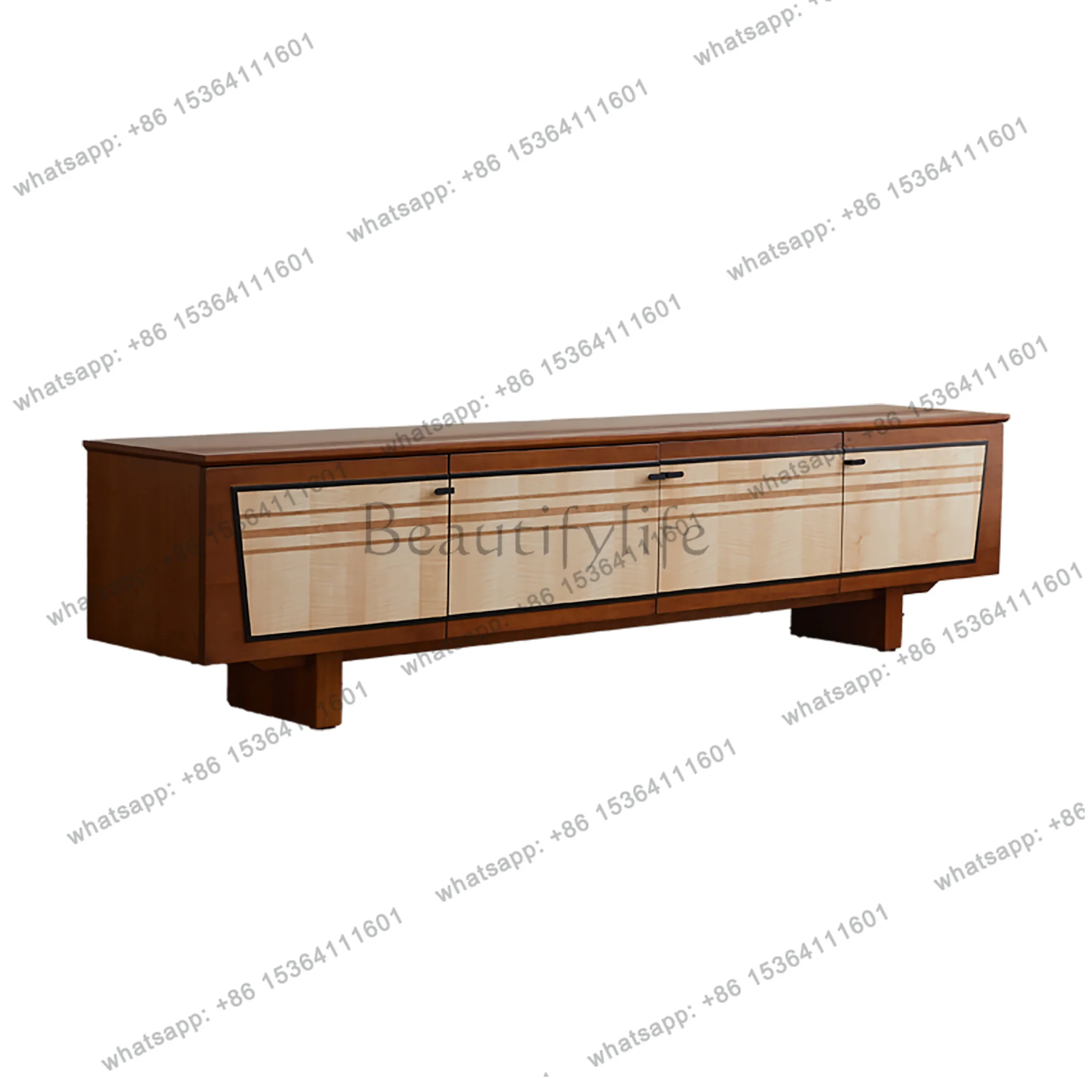 

zj TV cabinet antique solid wood TV cabinet retro style living room storage small apartment home Solid wood