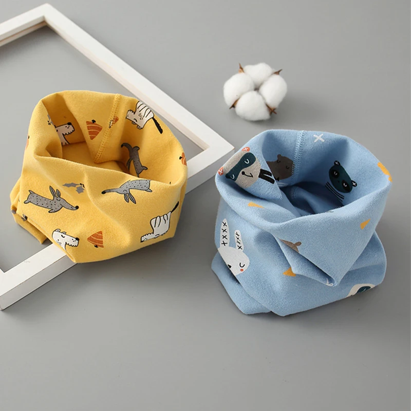 Winter Thickened Neckerchief for Baby Boys Girls Warmer Neck Scarf Cute Kids Cartoon Scarf Soft Neck Collar Children´s Scarves