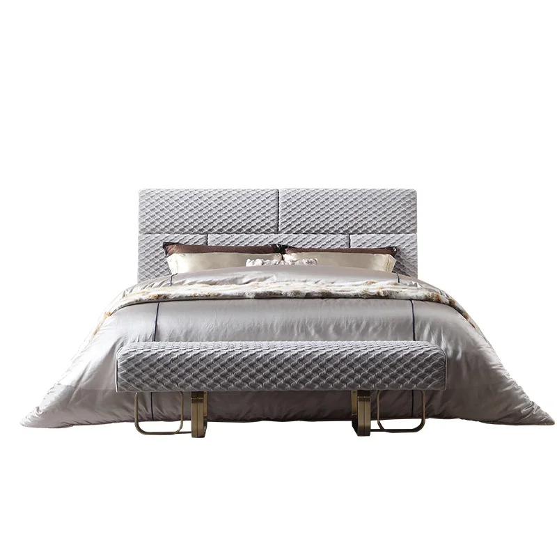 Italian minimalist Italian light luxury imported fabric bed