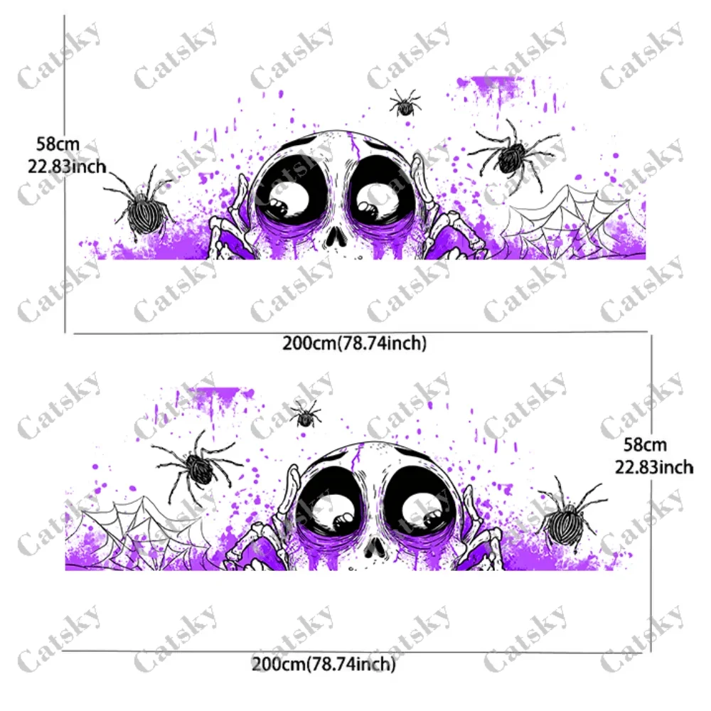 Big-eyed Skull Spider Splatter Car Side Car Wraps, Self-Adhesive PVC Waterproof & Scratch-Resistant Stickers, Car Accessory Gift