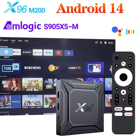 X96 M200 TV Box Android14 Amlogic S905X5M S905A Quad Core ARM Cortex A55 AI-SR AV1 4K ULTRA HD Gigabit LAN BT5.x Set Top Box