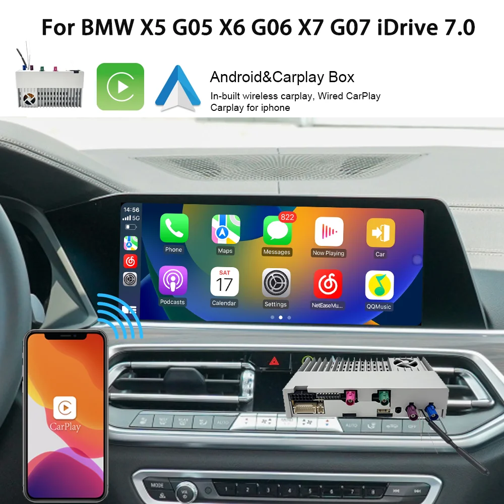 Wit-Up Car Stereo For BMW X5 G05 X6 G06 X7 G07 Carplay Box Android box Mini Carplay box AI Carplay Apple CarPlay Android Auto