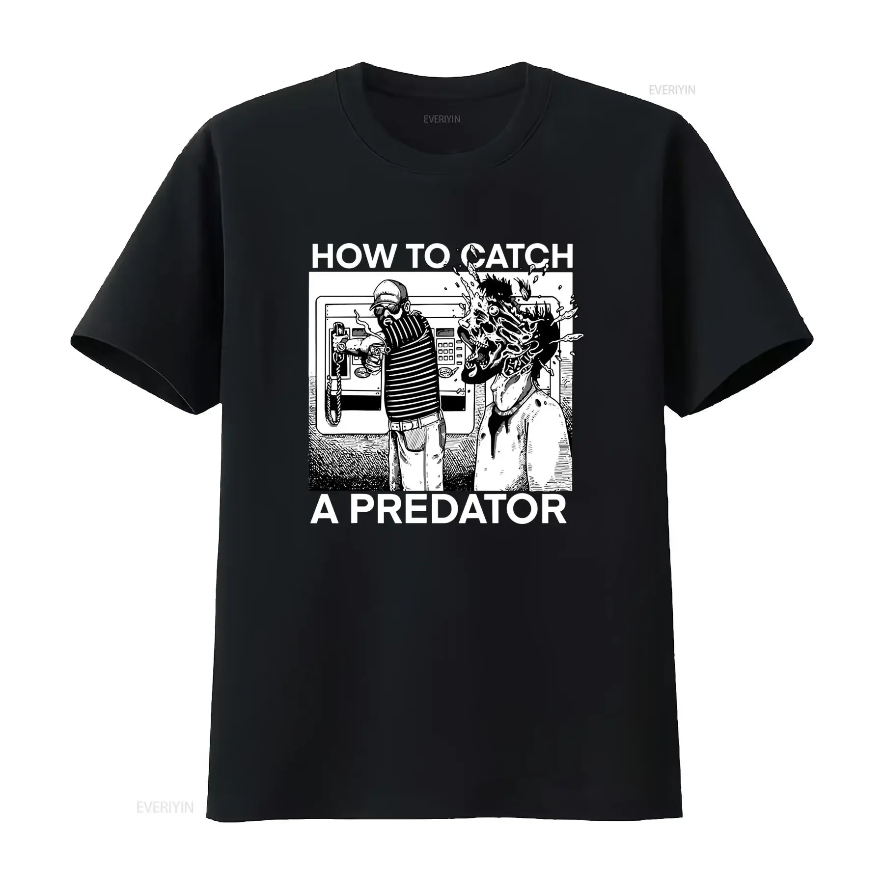 T-Shirt „How to Catch A Predator“ – Lustiges Vatertags-Grafik-T-Shirt für Erwachsene, Vintage-Look, Streetwear, atmungsaktiv, modisch