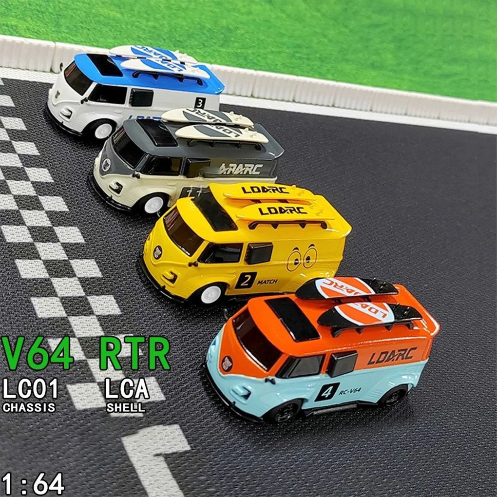 LDARC V64 1/64 RTR Fernbedienung Auto Mini Micro Simulation RC Modell Brot Rennwagen 2,4 GHz Tabletop Bus Fahrzeug Erwachsene kind Spielzeug