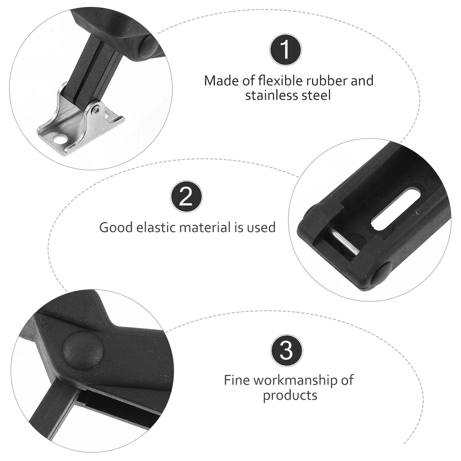 

2pcs Electric Cabinet Lock Latch Replacement Accessories Door Draw Rubber Stainless Steel Durable Concealed Toggle Latch For