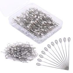 200Pcs Corsage Pins Boutonniere Pins, Teardrop Pearl Head Pins with A Plastic Storage Box for DIY Crafts Decoration(58mm)