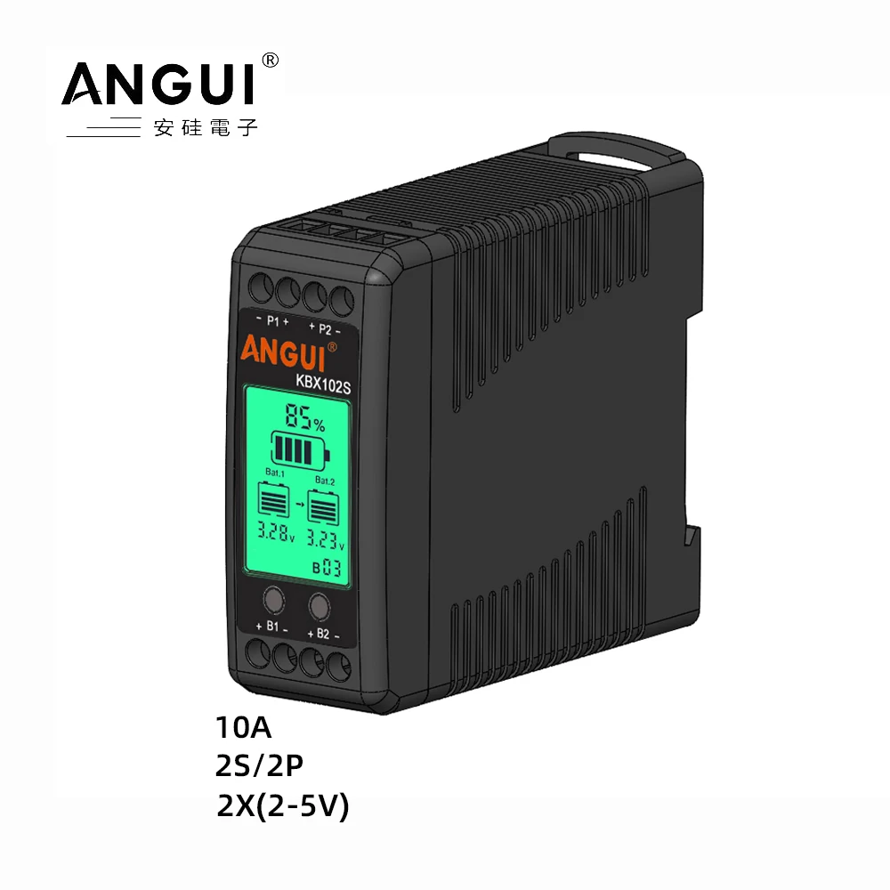ANGUI 3.2V Battery Equalizer LED Display 2X3.7V Lead Acid Gel Batteries Series Balancer 2S Active NCM 2.5V
