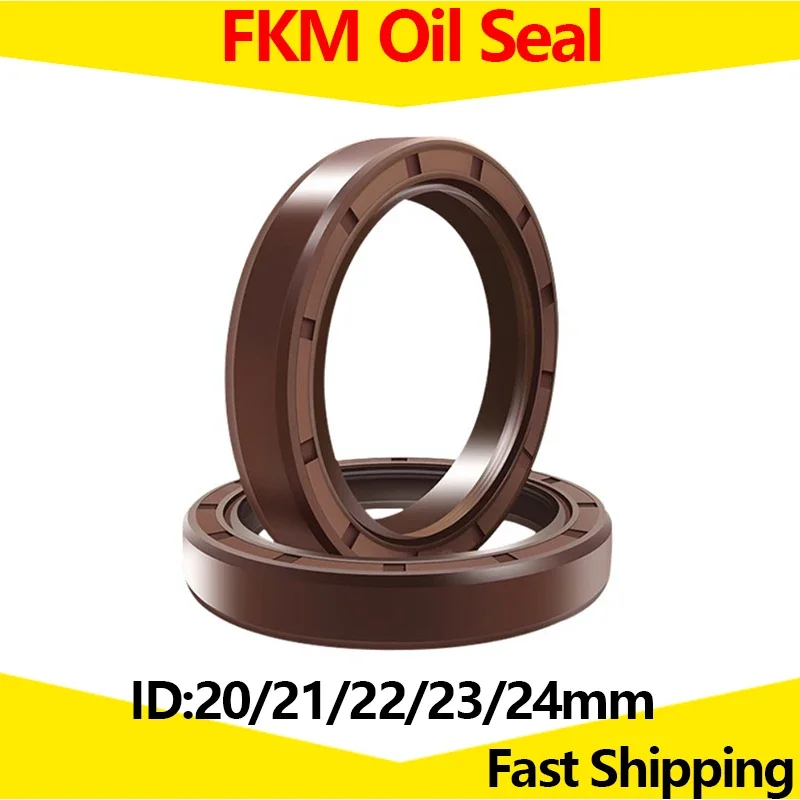 2Pcs FKM Framework Oil Seal ID 20mm 21mm 22mm 23mm 24mm OD 26-60mm Thickness 4-12mm Fluoro Rubber Gasket Rings