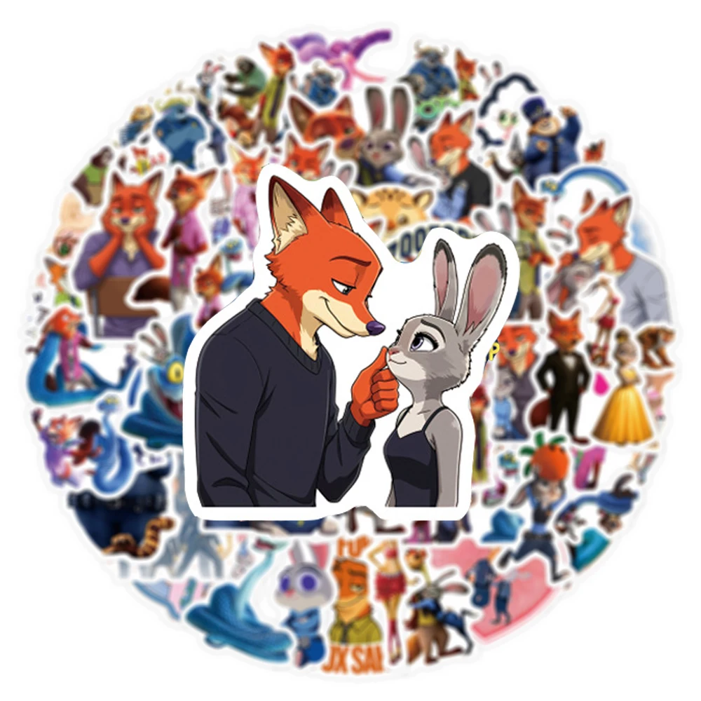 10/30/50pcs Classique Anime Film Zootopia 2 Autocollants Drôles Autocollants Décoratifs Ordinateur Portable Planche À Roulettes Téléphone Voiture Mignon Dessin Animé Autocollant Jouet
