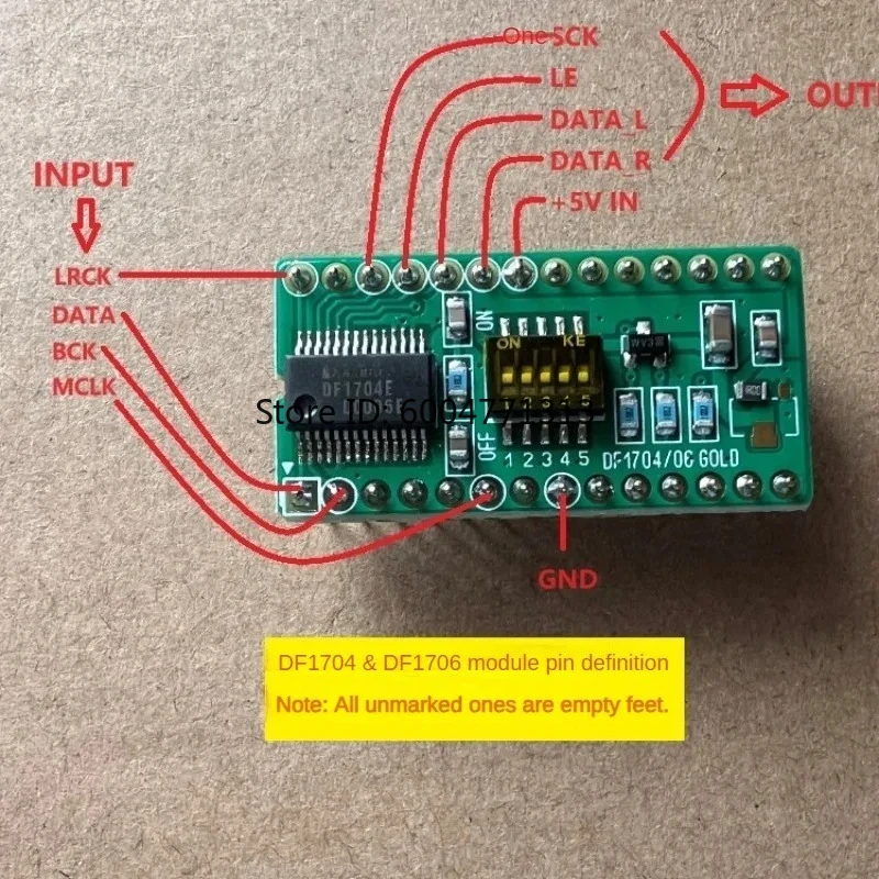 DF1704 /DF1706/ 8-chip NOS/ 6-chip NOS To SM5813 DF1700 96k/192k Digital Filter Decoding 16/18/20/24Bit Output