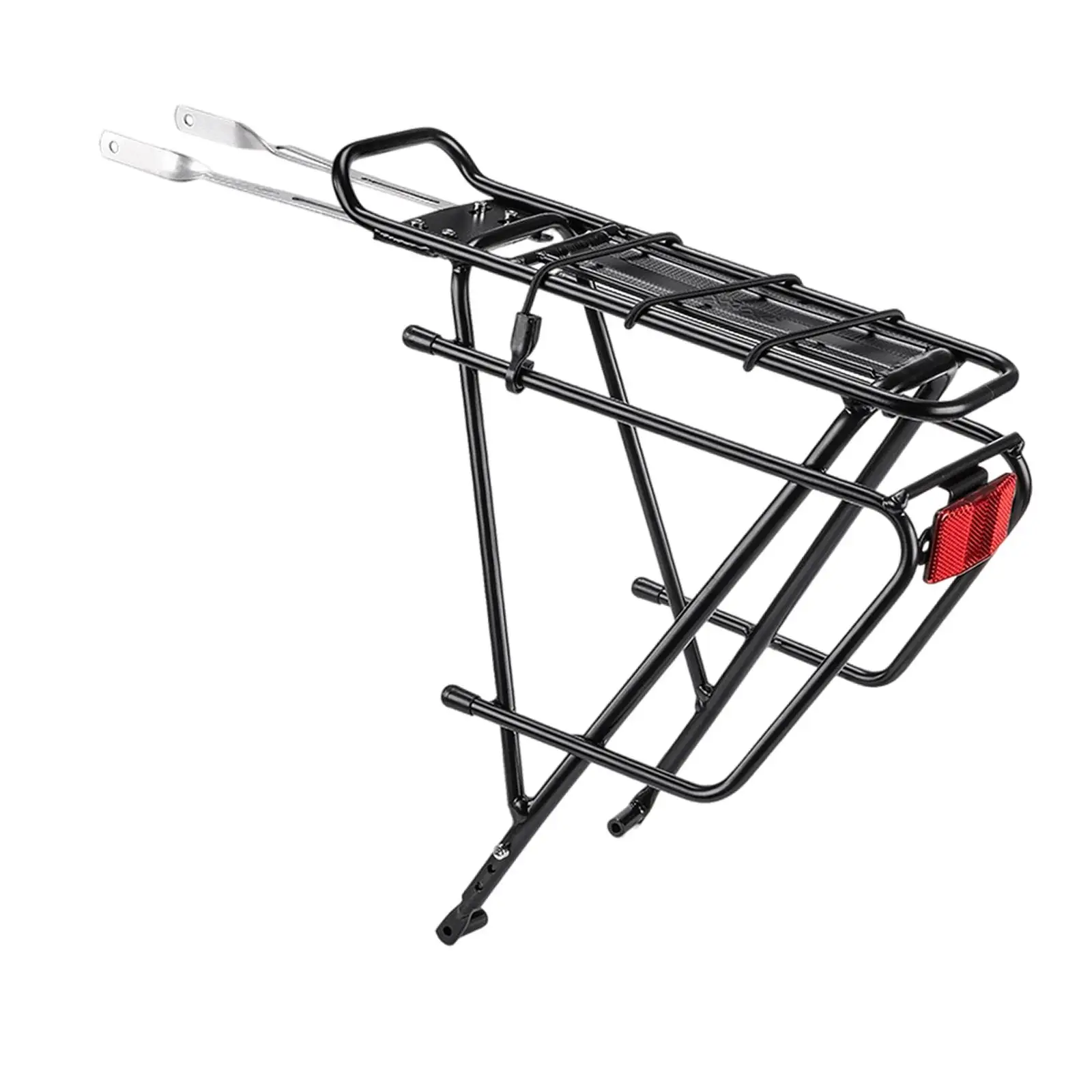 Bike Cargo Rack Bicycle Rack Aluminum Alloy Universal Durable with Rope Bicycle Pannier Bag Holder Black Luggage Carrier Rack