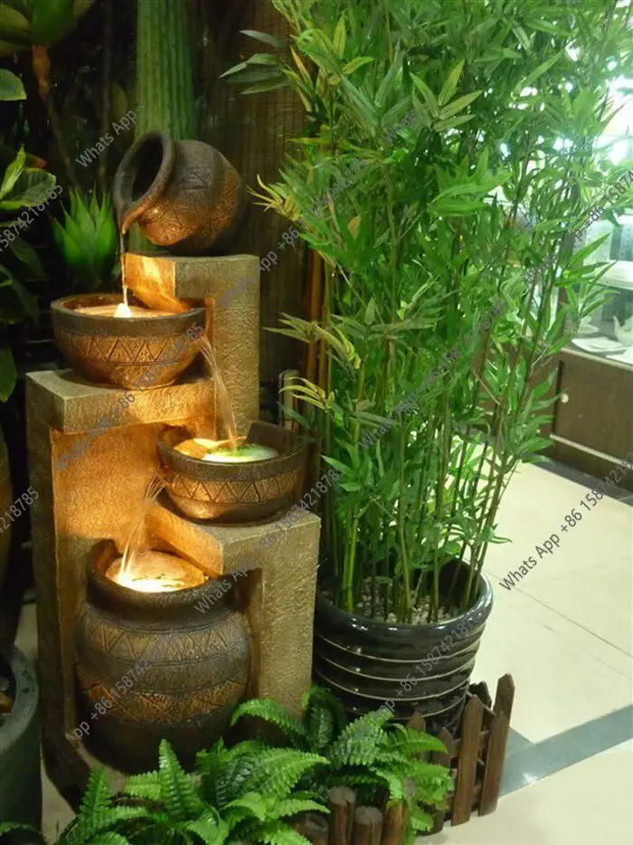 Large European indoor fountain water feature decoration creative balcony courtyard feng shui wheel living room ornament