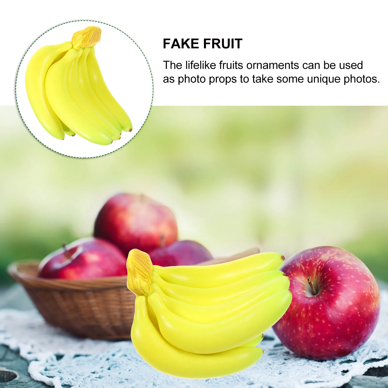 

Fake Banana Cluster Simulation Fruit Props Photography Decoration Artificial Fruits Lifelike Fruit Mold Home Shop Display Decor