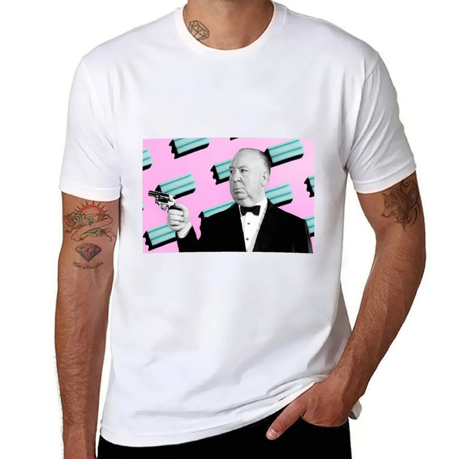 

Alfred Hitchcock pop art pattern T-Shirt g man t shirts for men t shirts for man slim fit T-Shirt