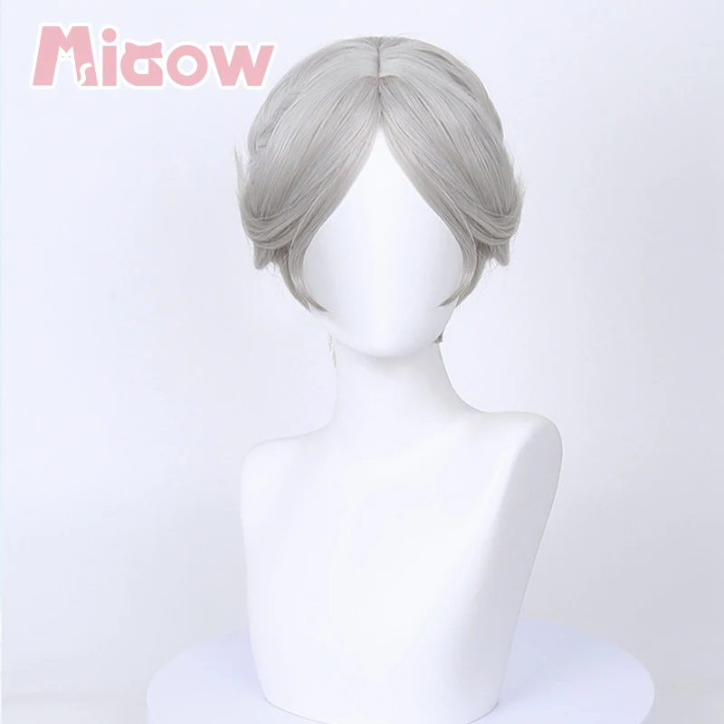 Game Identity V Bloody Queen Promised Day Cosplay Wig, Silver Grey Pre-Styled Updo Cosplay Wig Heat Resistant Synthetic Hair