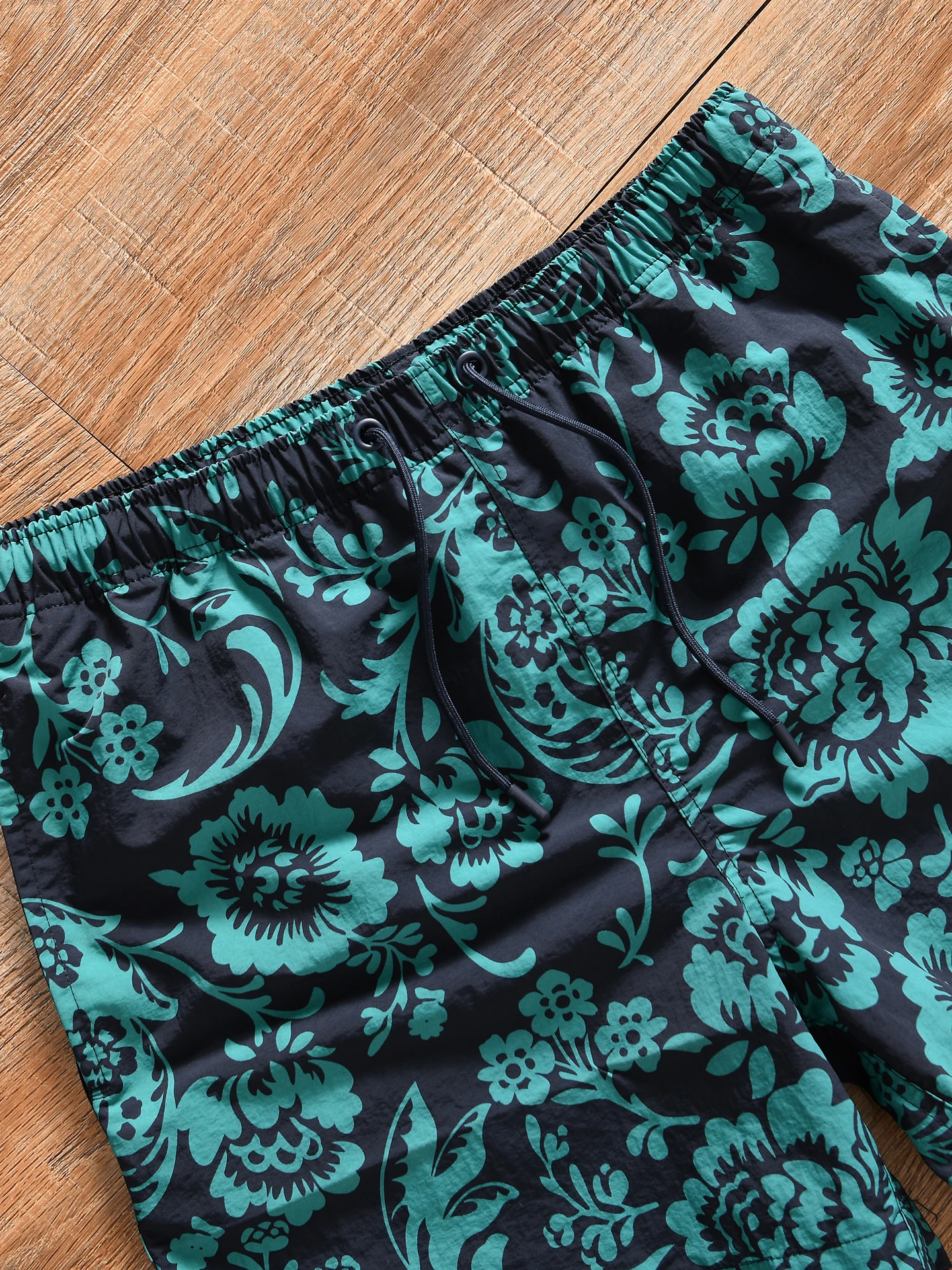 Men's Outdoor Quick Dry Short Pants Full Print Resistant Tearing Summer Beachwear Elastic Waist Casual Style Polyester Fiber
