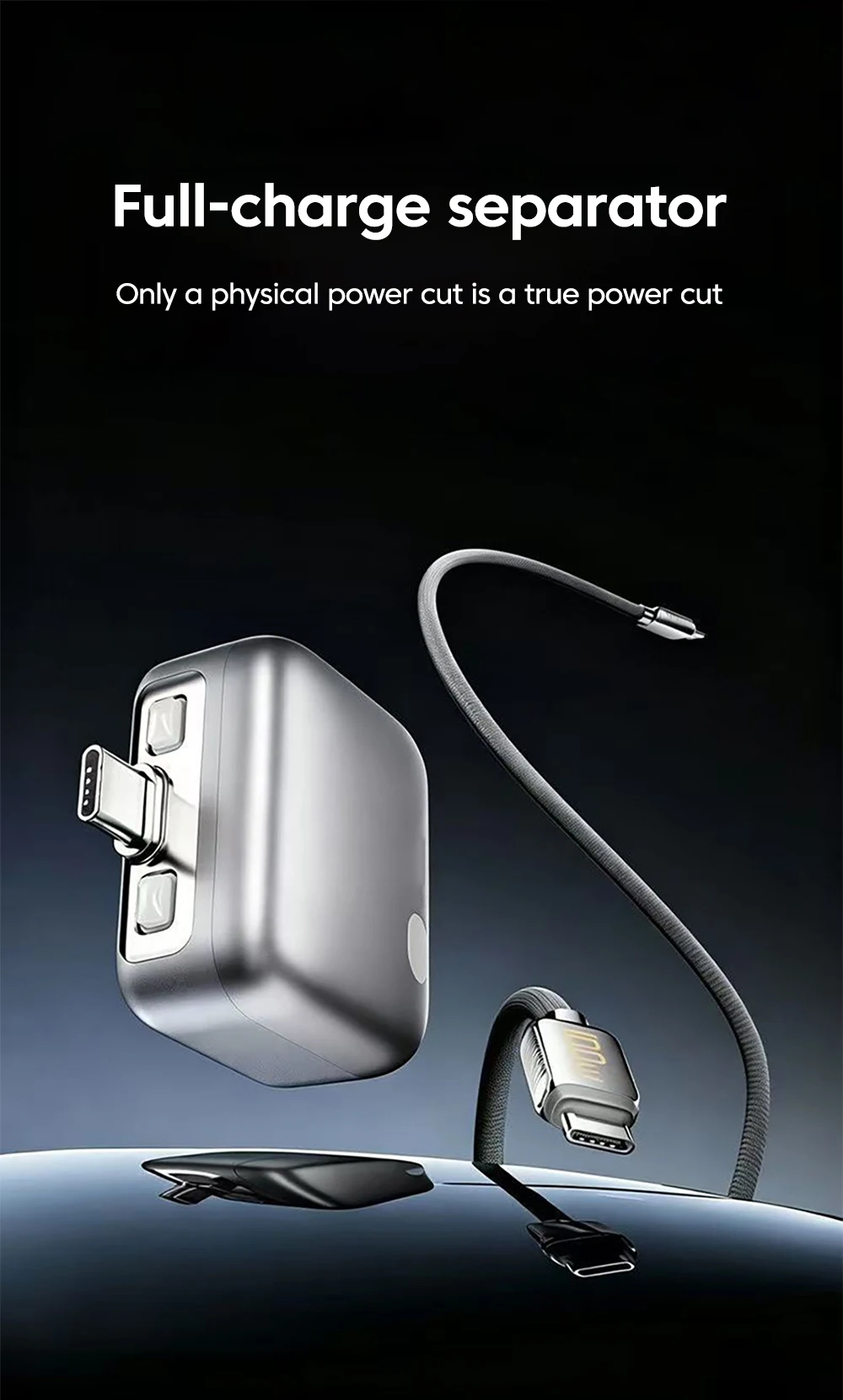 140W Smart Full Charge Separator Type C Charging Adapter Selfcut Overcharge Prevention Separator Auto Disconnect Charger Adapter