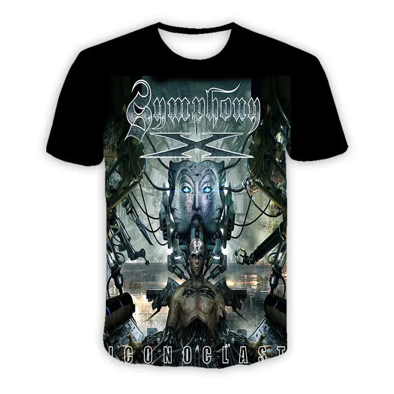 Symphony X Band Graphic T Shirt for Men Clothes 3D Printed Hip Hop T-shirt Harajuku Fashion Kids Tees Unisex Clothing